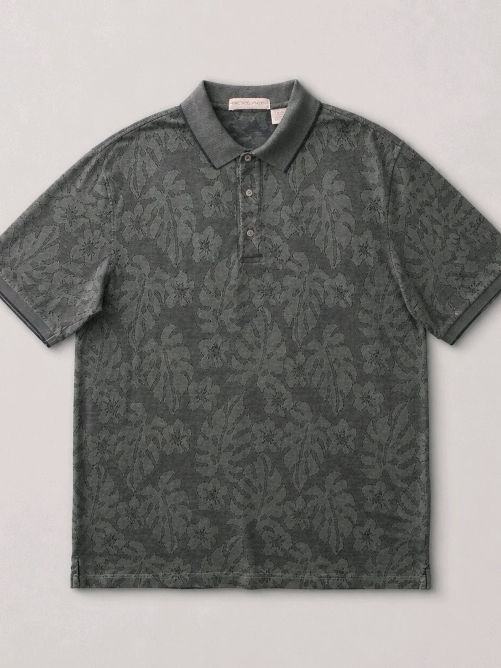 Nicklaus Men's Dark Green Floral Jacquard Polo Shirt